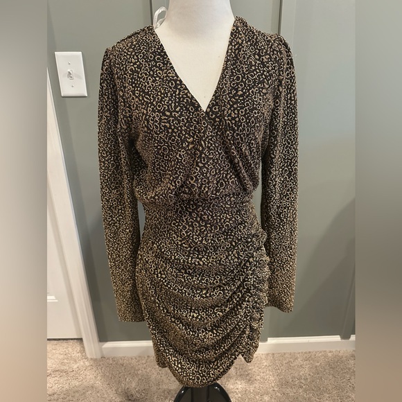 Lulus NET Leopard cocktail dress size Medium - Picture 1 of 3
